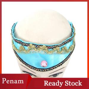 [PAM] Girls Jasmine Blue Headbands Large Children Headwear Arabian Princess Hair Bands For Cosplay Party Hair Accessories