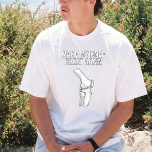 [Local Stock] VCC Funny Knee Injury Replacement Make My Knee Great Again Tshirt Crew Neck Short Sleeve Man Women Cotton Summer Streetwear