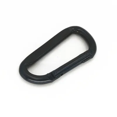 2 pcs Black Spring Hook Carabiners Heavy Duty Hammock Steel Buckle No. 8 D-shaped