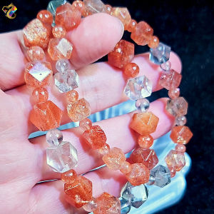 Super Premium Grade Faceted Hexagon Golden Strawberry Arusha Sunstone Bracelet