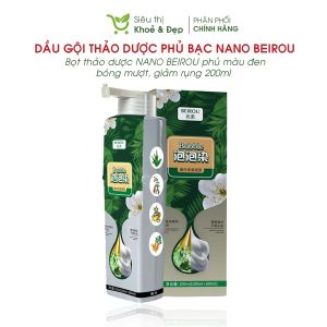 Dầu gội phủ bạc nano BEIROU 200ml - Dầu gội phủ bạc phủ đen mái tóc thành phần tự nhiên không hư tổn bền màu