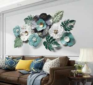 Walldecor Berkah Hiasan Dinding Besi Big Size 100x60 Model Flower Dekorasi Gantung Daun Bunga Gingko