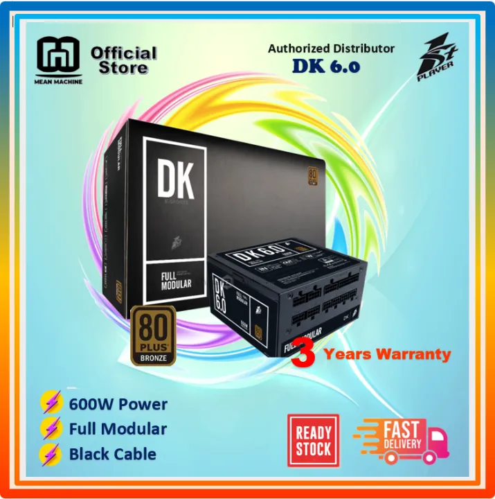 1ST PLAYER 600W Modular 80+ Bronze PSU ( DK6.0) Gaming PSU - Modular Cable & Power Cable Included