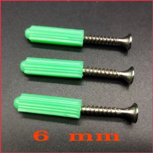 Green plastic expansion tube 6 cm plus swelling plug M6X25.5/M8X26 wall plug - plug - nails