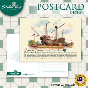 Postcard Design Malaysia Melaka & Johor History Landmark Watercolor Painting (BUY 10 FREE 1)