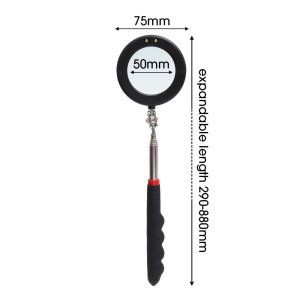 Car 360° Inspection Mirror with LED Light Telescoping Mirrors Extend Handle Repairing Tools