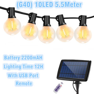 Solar String Light G40 Bulbs Solar Outdoor Waterproof Lighting Bulbs for House Garden Party Deco