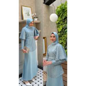 BISA COD - BEST SELLER Adelia Dress Size MLXLXXL Bahan Silk mix Brukat Premium / Gamis Wanita Terbaru 2023 Modern Lebaran / Gamis Kondangan Wanita / Dress Muslim Pesta / Dress Wanita Terbaru 2023 / Fashion Wanita Muslim Remaja