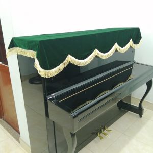 [HCM]KHĂN PHỦ TRẢI ĐÀN PIANO CƠ NHUNG MÀU XANH RÊU TUA RUA VÀNG ÓNG