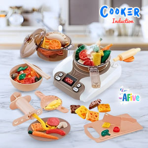 [AFive] Induction Cooker Mainan Masak Asap Lampu Musik Interaktif Kreativitas Anak Perempuan Kado