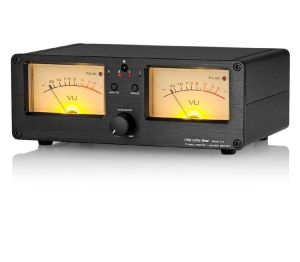 Dual Analog VU Meter Sound Level DB Panel Display 2-way Amplifier / Speaker Switcher Box Selector W/ Remote Control