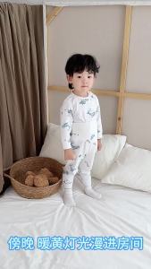 Infant two-piece underwear A Spring and autumn childrens pure cotton thermal underwear set baby autumn and winter home wear