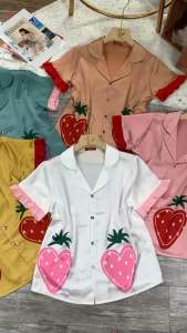 [HCM]Set dâu tay ngắn quần dài xinh V326