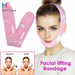 Hailicare Đai giảm béo mặt V Line Nâng cơ mặt Hình dạng V Nâng lên Mặt nạ Dây đeo Mặt Mỏng Mặt Đôi Cằm Băng quấn giảm béo