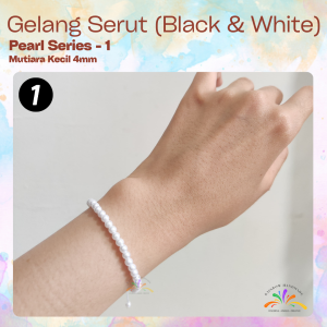 Gelang Serut Handmade / Gelang Serut Black White Pearl / Gelang Handmade / Gelang Pearl / Gelang Manik / Gelang Kekinian / Gelang Mutiara / Gelang / Gelang Wanita / Gelang Pria / Gelang Dewasa / Gelang Anak