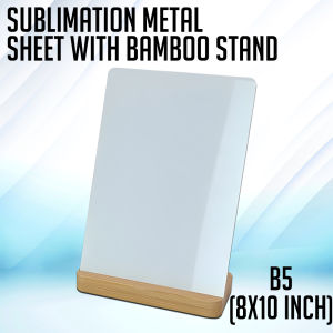 Printleaf A6/A5/B5 Size Sublimation Metal Sheet with Bamboo Stand for Display