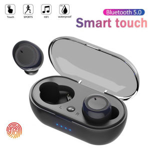 Vitog Y50 Wireless Bluetooth Earphone With MicHD Call Touch Control Handsfree TWS Wireless Earbuds for GamingStereo Noise Reduction Waterproof Sports Bluetooth Headset for Xiaomi iPhone ViVo Oppo Realme Mobile Phone/Tablets/Laptop