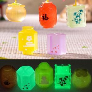 5pcs mini phát sáng trong bóng tối đèn lồng bức tượng cho nhà decors và cảnh quan Tiny figurine tác phẩm điêu khắc Nhựa Bàn nữ trang