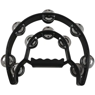 Compact Double Half Moon Music Tambourine Percussion Tamborine Drum