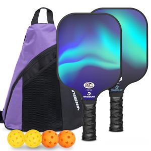 Professional Pickleball Paddles Set of 2 USAPA Approved Fiberglass Rackets with 4 Balls Carry Bag Lightweight Pickle‑Ball Kit for Indoor & Outdoor Game