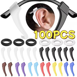 100PCS Silicone Anti-Slip Glasses Ear Grip Holder Eyeglasses Temple Tip Sleeve Retainer Stopper Ear