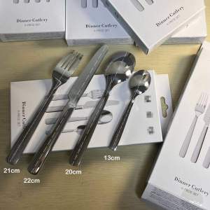 SMEG Dinner Cutlery 4-piece set spoon and fork set Stainless Steel 4 Piece Cutlery Set European-Style Tableware Set Peralatan Makanan Best Gift Set Premium Cutlery
