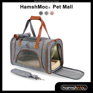 HamshMoc Large Pet Carrier Collapsible Pet Travel Carrier Airline Approved Soft Sided Portable Pet Backpack for Cats Dogs Puppies