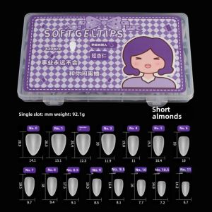 KEYOOL Thin Seamless Matte Nail Tips Ultra Short Waterdrop Almond Shape Nail Stickers Portable No Trace False Nails