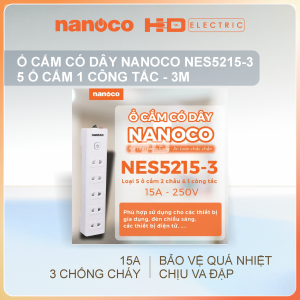 Ổ cắm có dây Nanoco NES5215-3 - hàng chính hãng