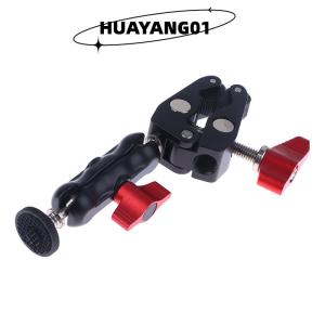 HUAYANG01 [2023 new HOT FASHION] lazlook ที่หนีบอลูมิเนียมอัลลอยด์พร้อมหัวบอลคู่หนีบแขนวิเศษ1 4 3 8 รูสำหรับติดวิดีโอโทรศัพท์กล้องจอภาพไฟ LED ไมค์