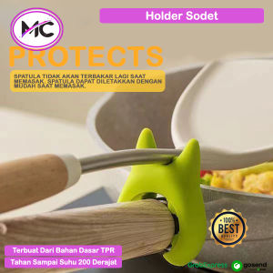 Rubber Spatula Holder Tempat Sandaran Spatula Jepit Gagang Panci Praktis Penyangga Spatula SIlicone Model Jepit