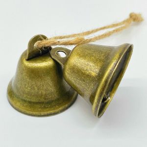 MIRELAE 5pcs Vintage Retro Bell Ornaments 37.934.6mm 2Styles Decoration Rustic Bells High Quality Christmas Bells for Christmas Tree