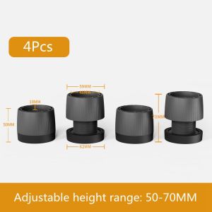 OATSBASF 4 ชิ้น ขาเครื่องซักผ้า ขายาง ปรับความสูงได้ กันสั่นสะเทือน กันลื่น รองตู้เย็น