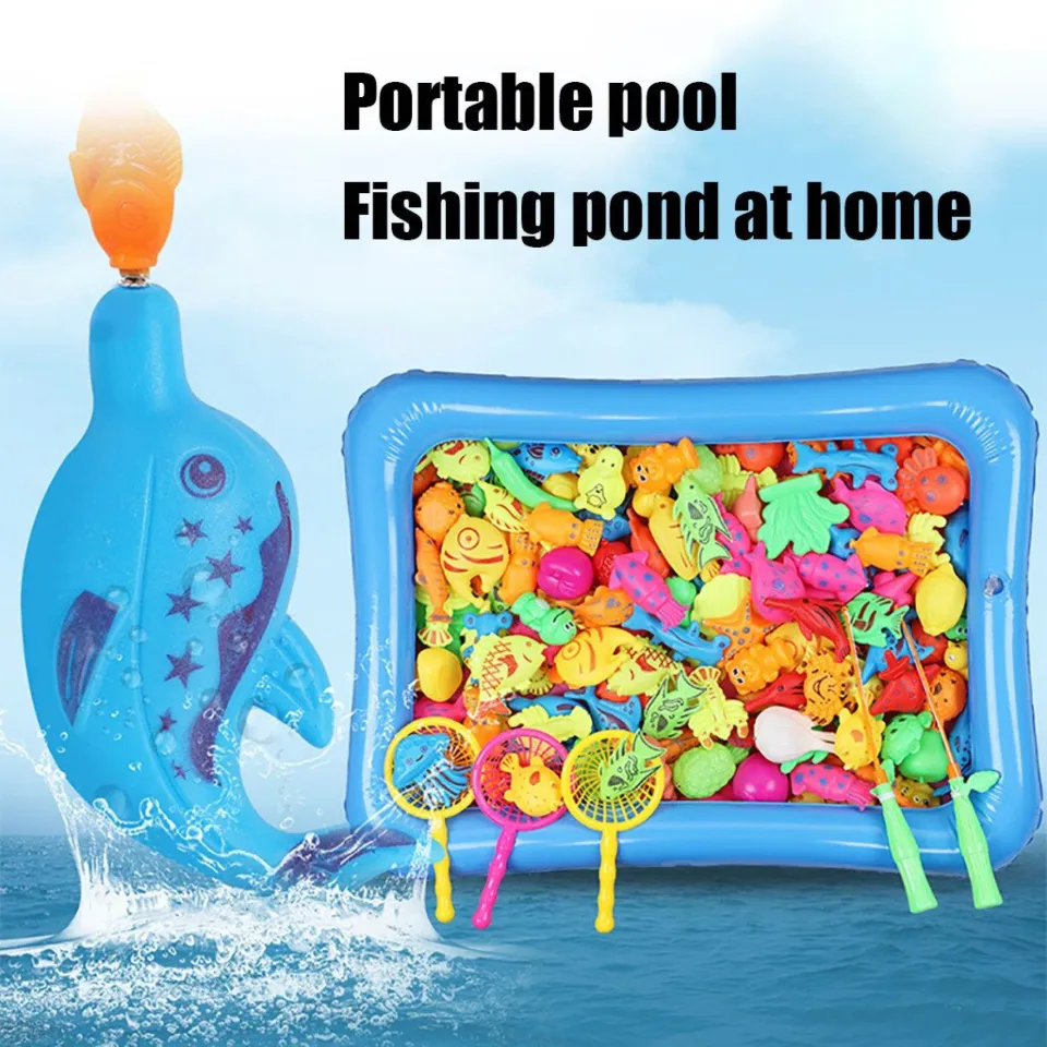 41 Pcs/set Magnetic Fishing Toys Game Set For Kids Bath Time Pool Party  With Pole Rod Net, Plastic Floating Fish Toys Gifts