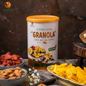 Granola siêu hạt ngũ cốc ăn kiêng Quê Việt nguyên liệu hữu cơ - 1 hộp x 500g