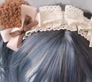 Furry Animal Bear Ears Hair Hoop Plush Cosplay Animal Costume Lace Bows Headpiece for Halloween Party Decoration