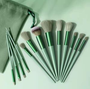 KUAS WARNA RANDOM MAKE UP 1 SET 13PCS UKURAN BESAR LENGKAP POUCH LEMBUT SET KOSMETIC BRUSH MAKEUP