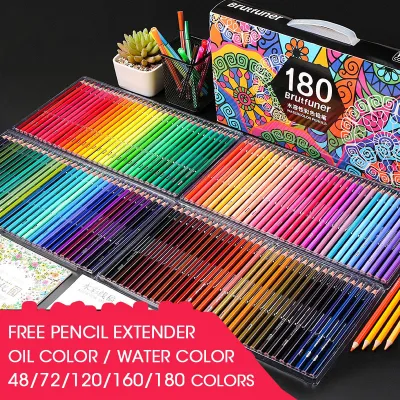 [Malaysia Stock]Brutfuner 48/72/120/150/160/180 Colors Professional Oil Colour/Water Soluble Pencil Set Artist Painting Sketching Wood Color Pencil School Art Supplies