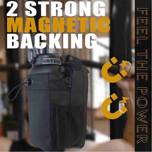 Strong Magnetic Gym Water Bottle Bag With Phone Pocket Adjustable Shoulder Strap For Outdoor Fitness Running Hiking Hands Free Hydration