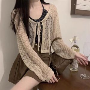 🦋 VEVE Korean Style Women Knitted Cardigan Loose Casual Sweater Coat for Women