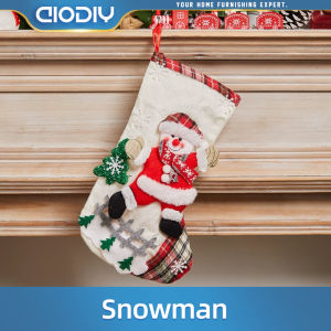 AIODIY Christmas Candy Bags Large Capacity Sock 3D Santa Snowman Socks for Christmas Tree Garden Christmas Treat Bags Stockings Gift Hanging