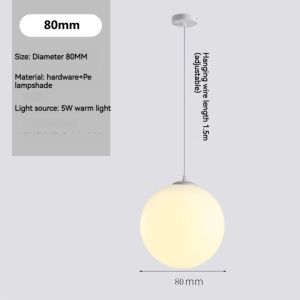 Nordic Minimalist Milk White Round Pebble Pendant Light for Dining Room Duplex Staircase Clothing Store Window LED Ceiling Lamp Lighting Fixture