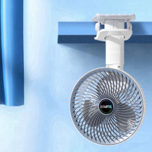 Quạt kẹp bàn tích điện SUPER quạt để bàn 3 tốc độ gió siêu mát có giá đỡ điện thoại