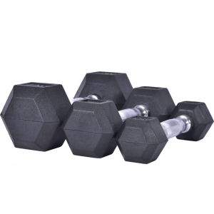 JIOYANG 10 Kg Hex Rubber Dumbbell/Dumbbell Karet Hexagonal