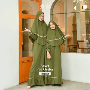 Gamis Set Anak Maudy Size 2 & 4 Ori By Azkia Hijab/busana muslim anak/gamis anak/pakaian muslim anak