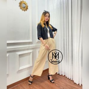 Celana Kulot Linen Highwaist Premium Import Kekinian