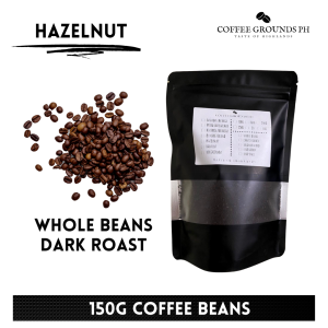 Coffee Beans - Hazelnut Dark Roast 150g  Organic Coffee in Resealable Pouch