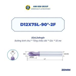 [D4-D8] Mũi khoan tâm hợp kim 2 me HRC55 Spot Drill 100L - CNC Ánh Kim
