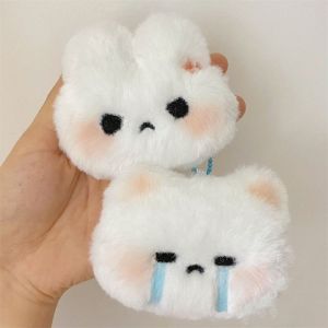 2Pcs Couple Cartoon Plush Bunny Pendant Cute Rabbit Fox Keychain Bag Hanging Pendant Car Keyring Bestfriends Gift