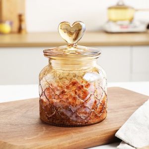Glass Food Containers Airtight Jars Clear Amber Candy Jars Large Storage Boxes